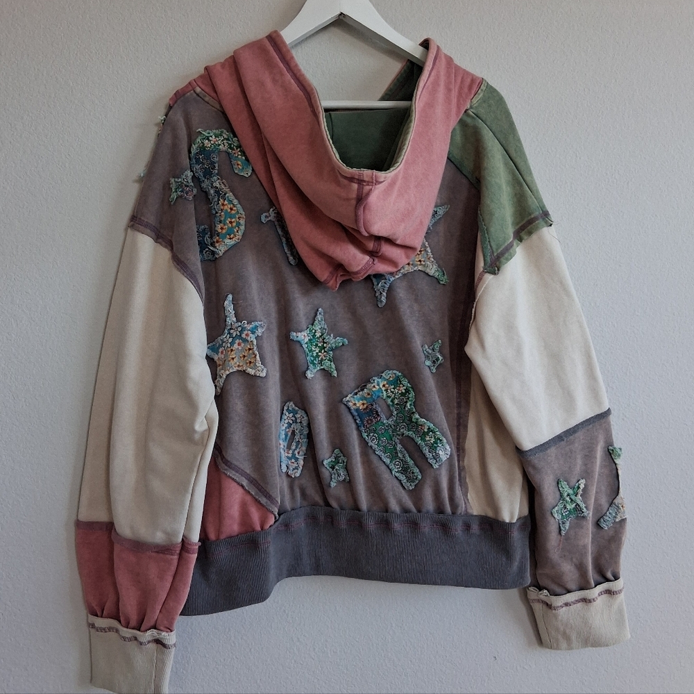 Oli & Hali Stars Patchwork Hoodie Mineral Wash L - Picture 10 of 15